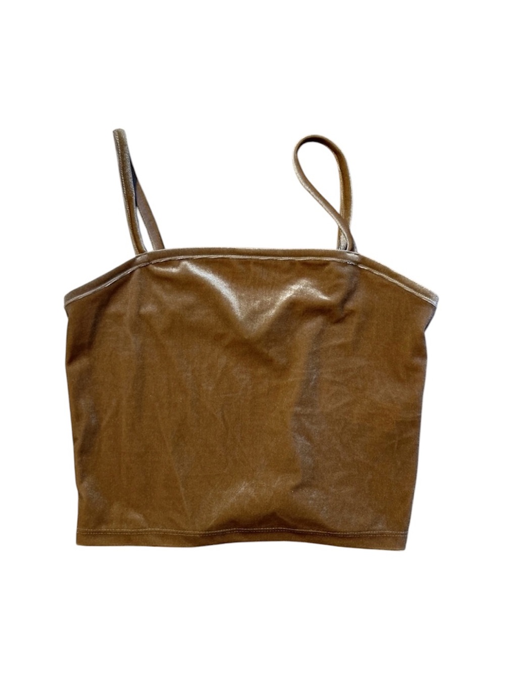 Forever 21 Brownā Velvet Cropped Camisole Size Medium Y2K Aesthetic 90s Style